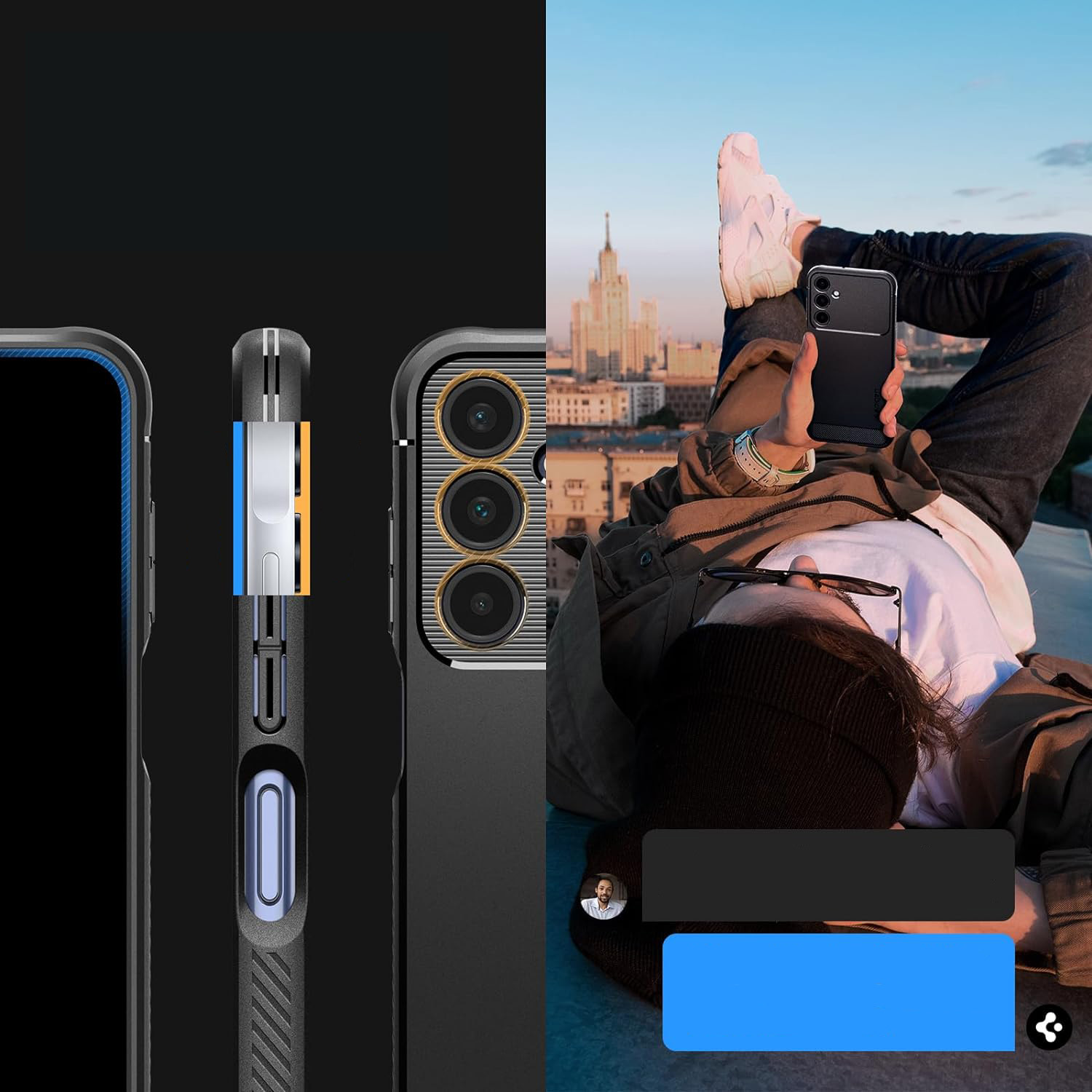 Etui Spigen Rugged Armor do Galaxy A25 5G, czarne